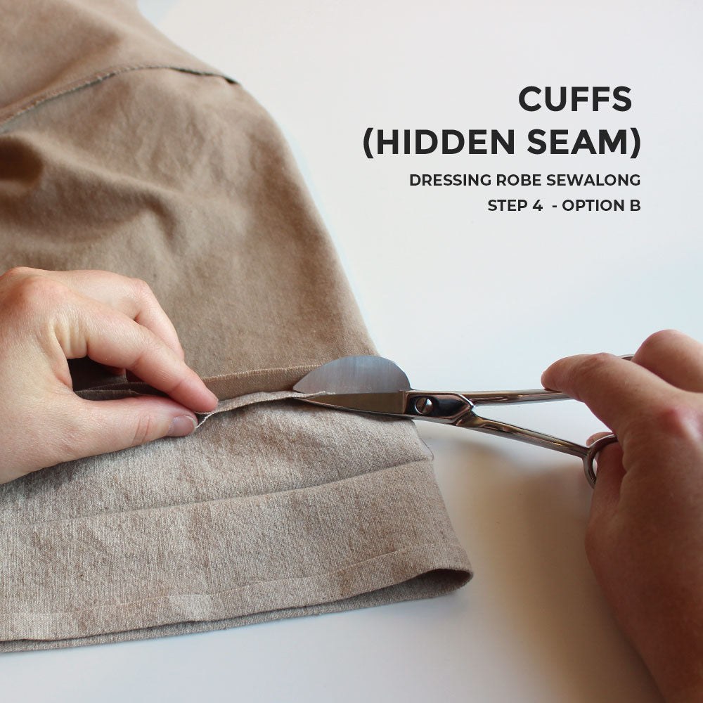 Cuffs with Hidden Seam, Dressing Robe Sewalong Step 4 Option B