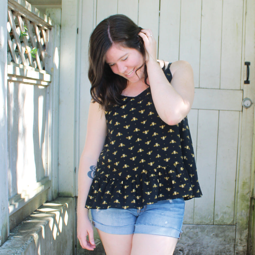 Sewaholic Saltspring Bees Camisole Hack by Helen's Closet