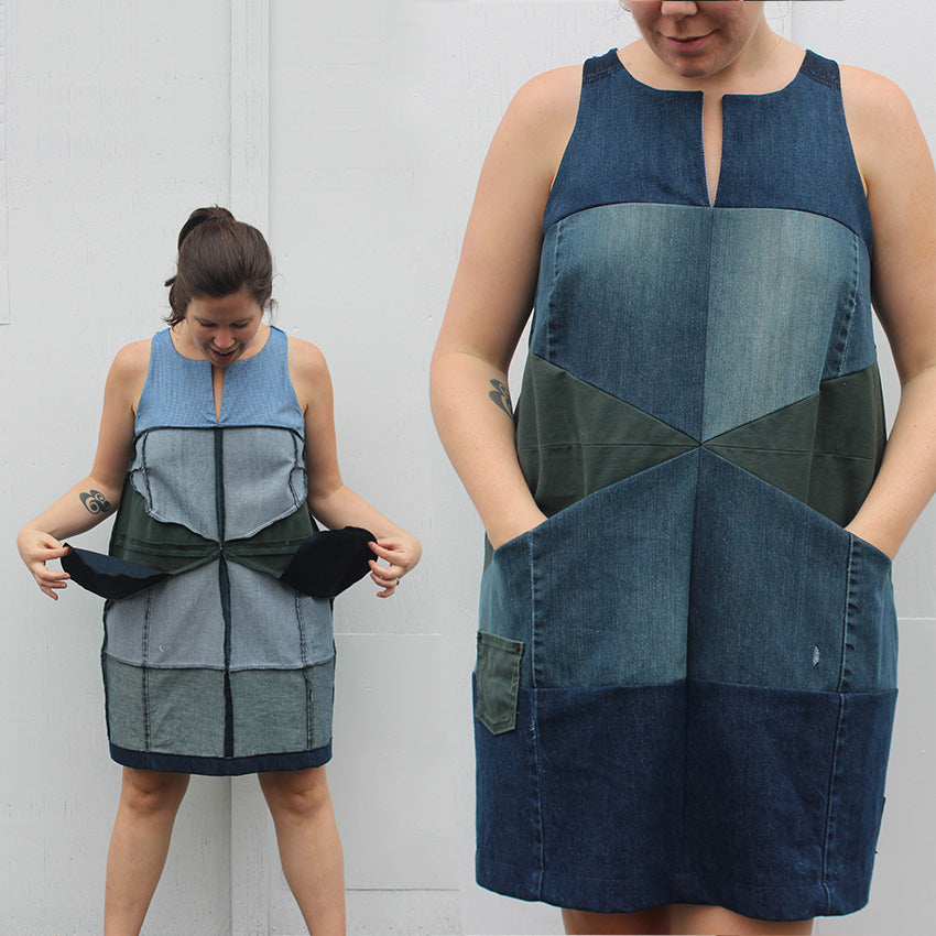 Helen's Closet Refashioners 2016 Denim Patchwork Dress