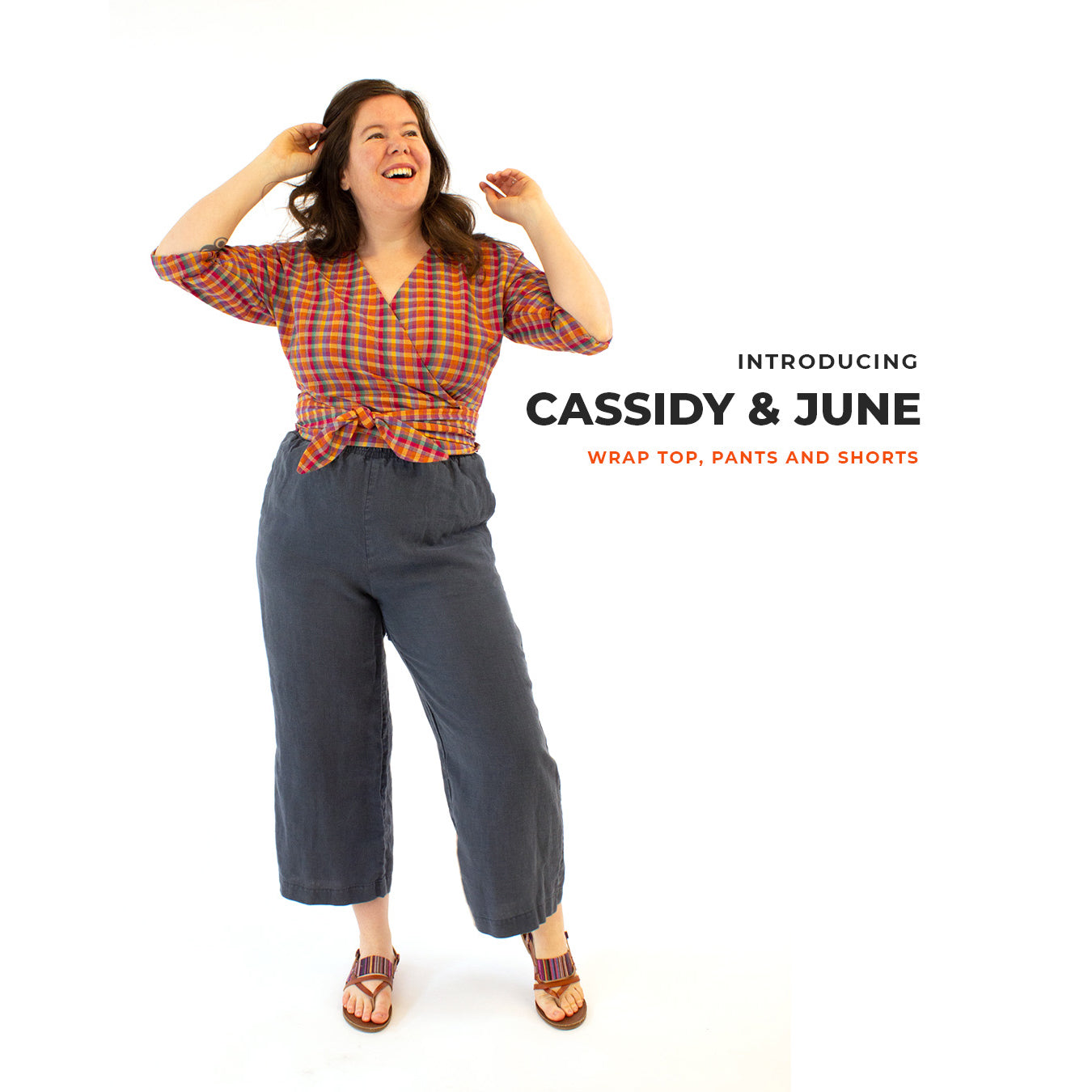 Introducing Cassidy & June! New wrap top, pants and shorts patterns from Helen's Closet Patterns.