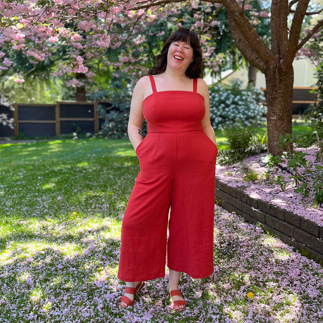 Red Lockhart Jumpsuit - Helen's Closet Patterns Blog