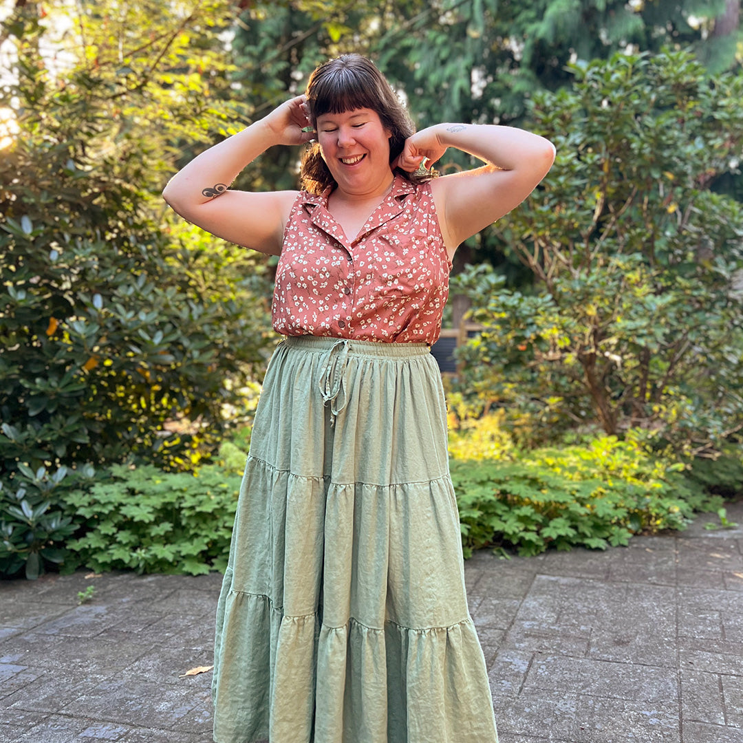 Sleeveless Gilbert Top and Lawrence Skirt Hack - Helen's Closet Patterns Blog