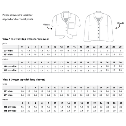 Gilbert Top Fabric Requirements