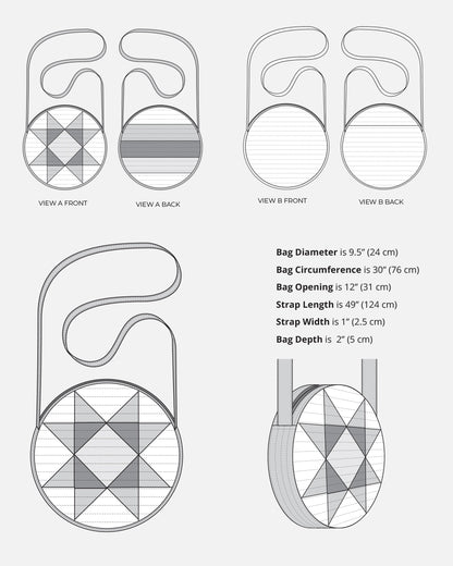 Orbit Bag Sewing Pattern - Views and Specifications - Helen&