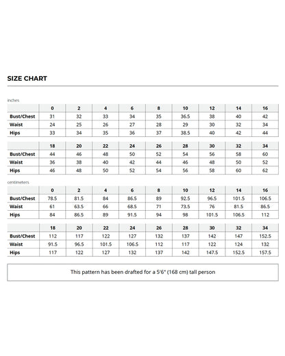 Arbutus Robe Size Chart