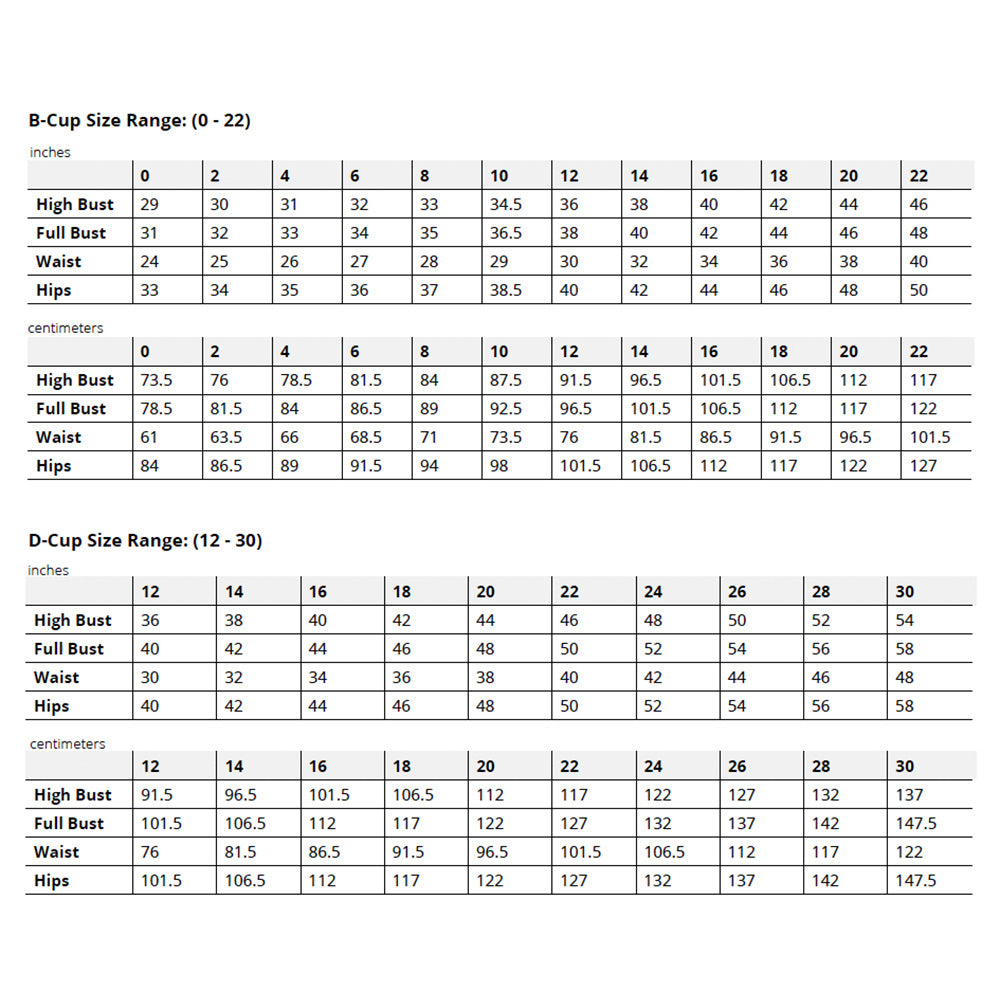 Ashton Top Size Chart