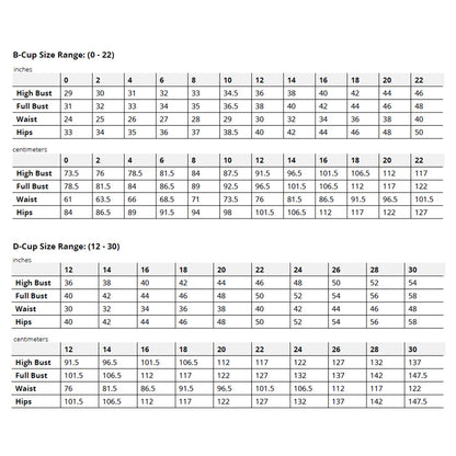 Ashton Top Size Chart