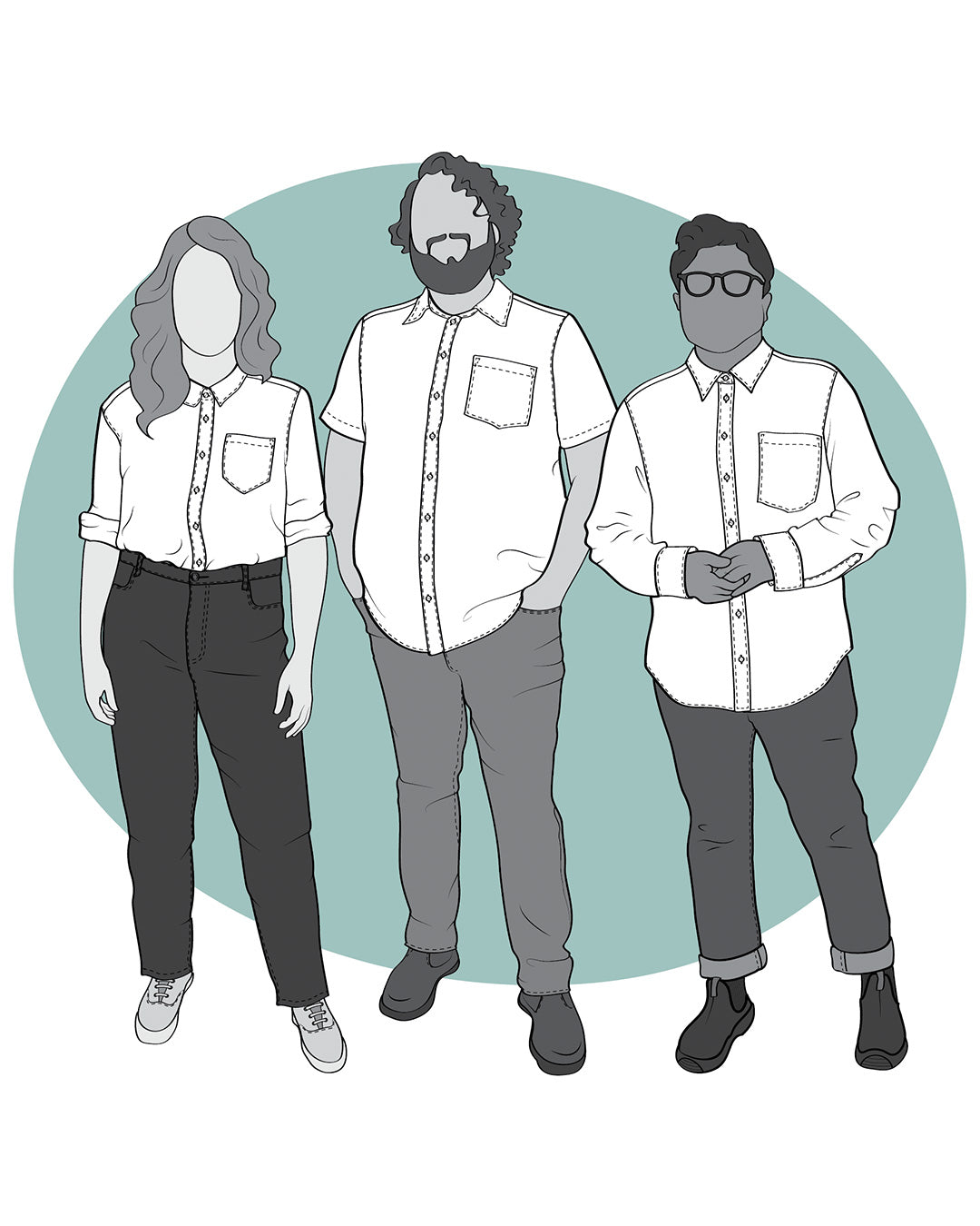 Cameron Button Up Illustration