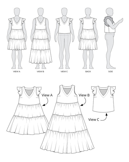 Lawrence Top and Dress Line Art