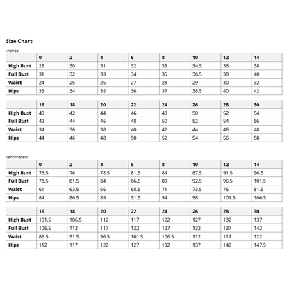 Yanta Overalls Size Chart