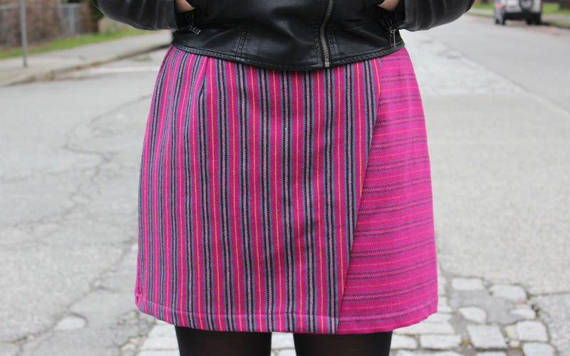 DIY WOOL MINI WRAP SKIRT (EASY SEWING TUTORIAL WITH SAMPLE