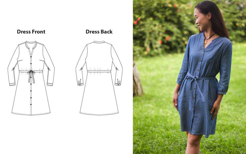 The Hawthorn Dress and Shirt Sewing Pattern, by Seamwork