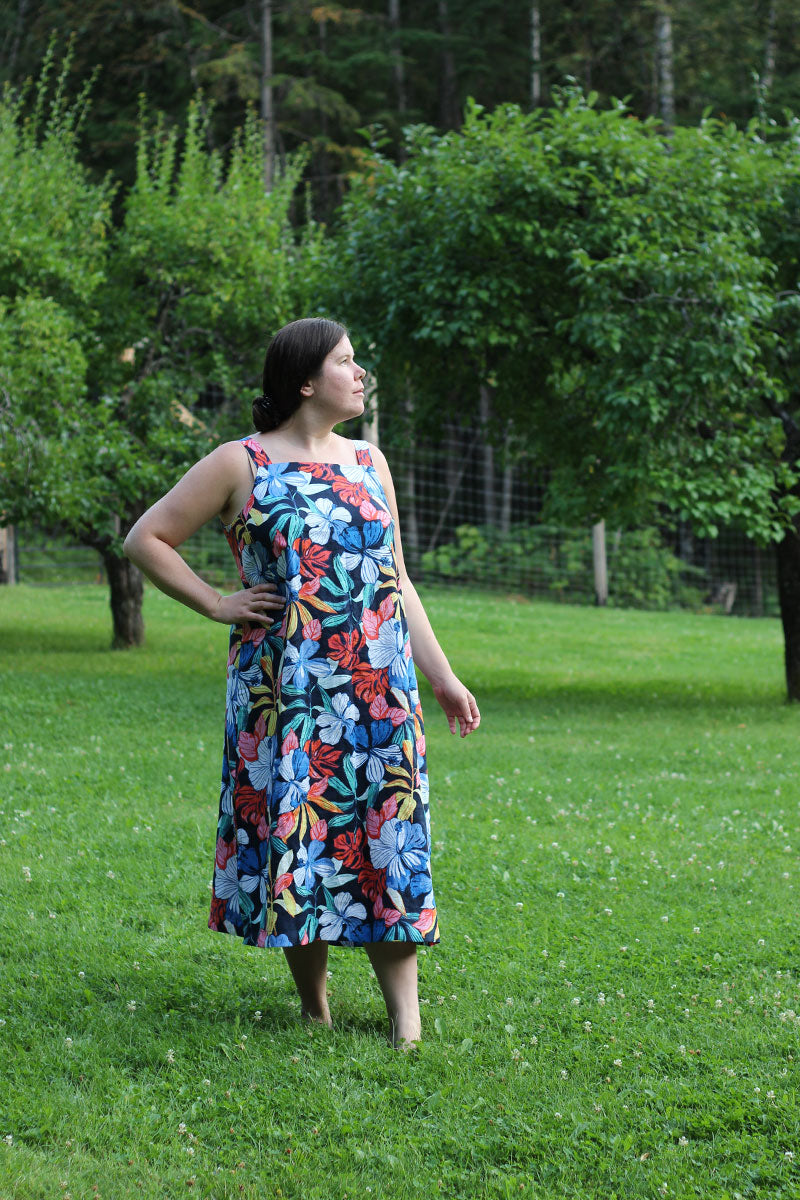 Long Floral Linen Dress » Helen's Closet Patterns