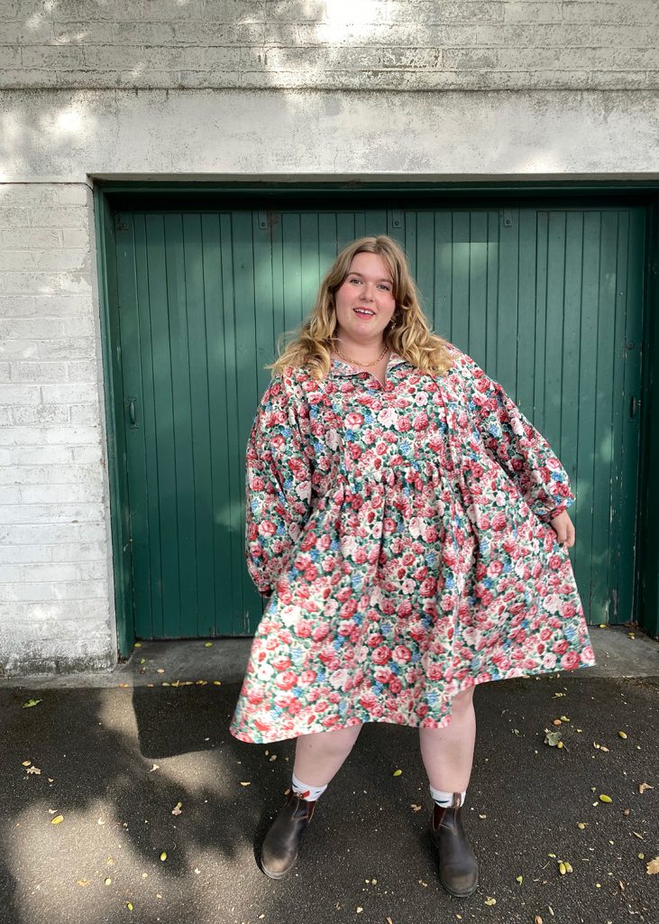 March top and dress as sewn by Katie. March is a vintage inspired dress sewing pattern.