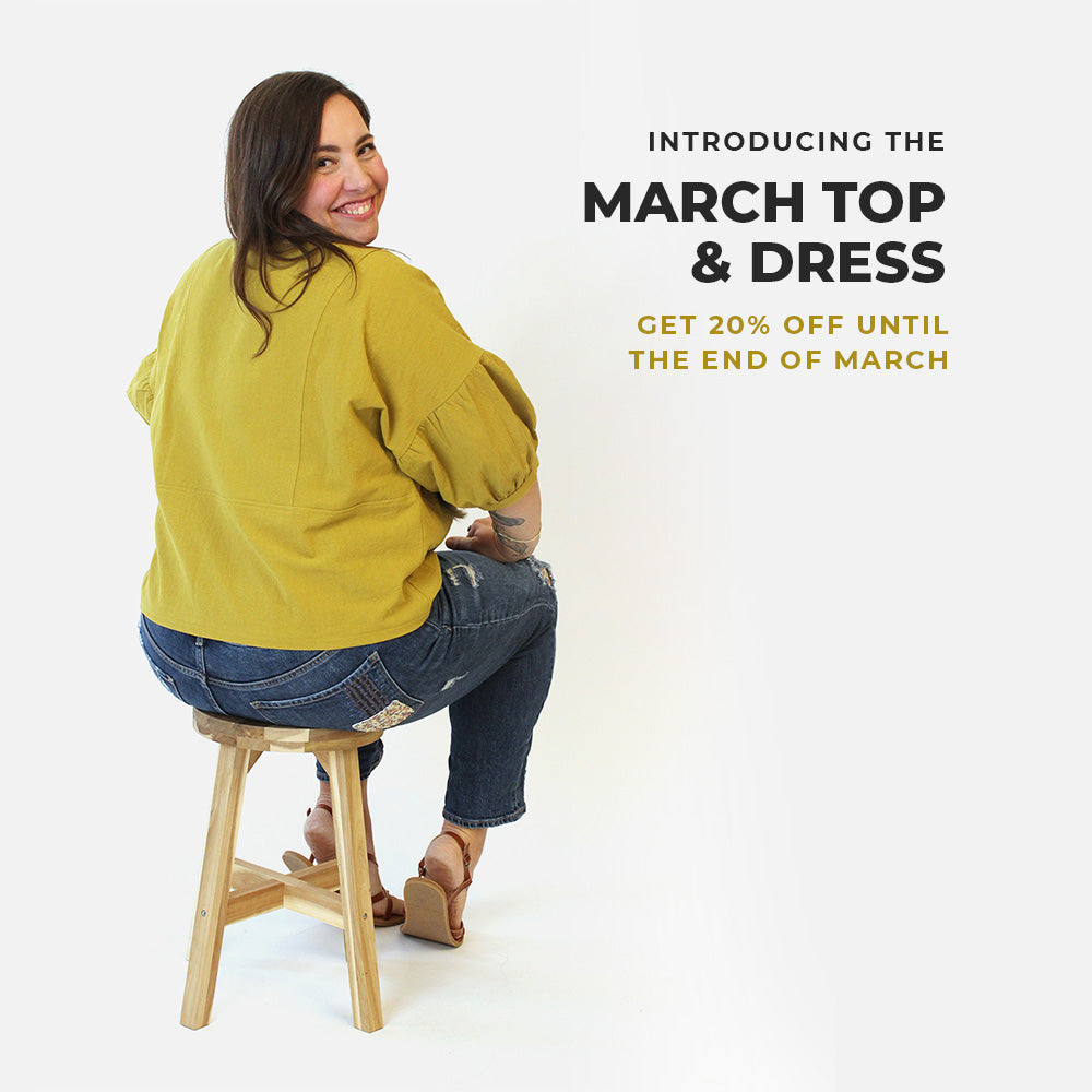 Introducing the March Top and Dress pattern from Helen's Closet. Get 20% off until the end of March, 2021!