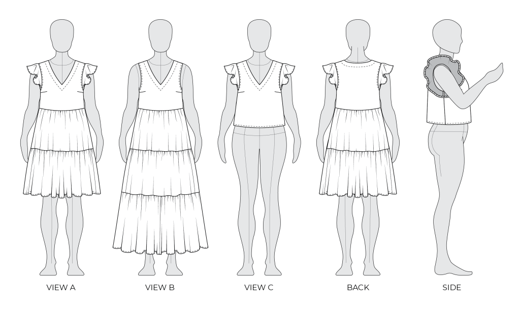 Lawrence Top and Dress Line Art